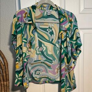 Rue Multicolor Floral Patterned Shirt